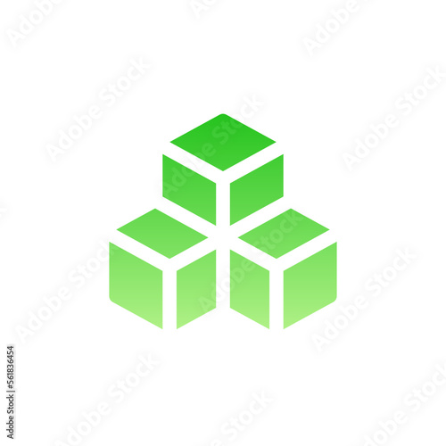cube flat gradient icon