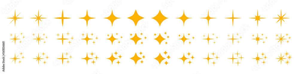 Star icon. Stars set. Sparkle vector set. Twinkle golden yellow star constellation isolated on white background. Star icon. Stars set. Sparkle vector set. Twinkle golden yellow star constellation isolated on white background.