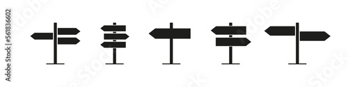 Sinpost icon. Signboard vector set. Sign direction. Sign board isolated seet on white background.