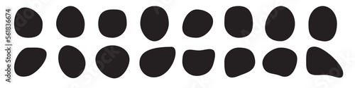 Blob shape. Amoeba form. Circle vector drop. Liquid spot. Blob vector set. Isolated drop shape on white background.