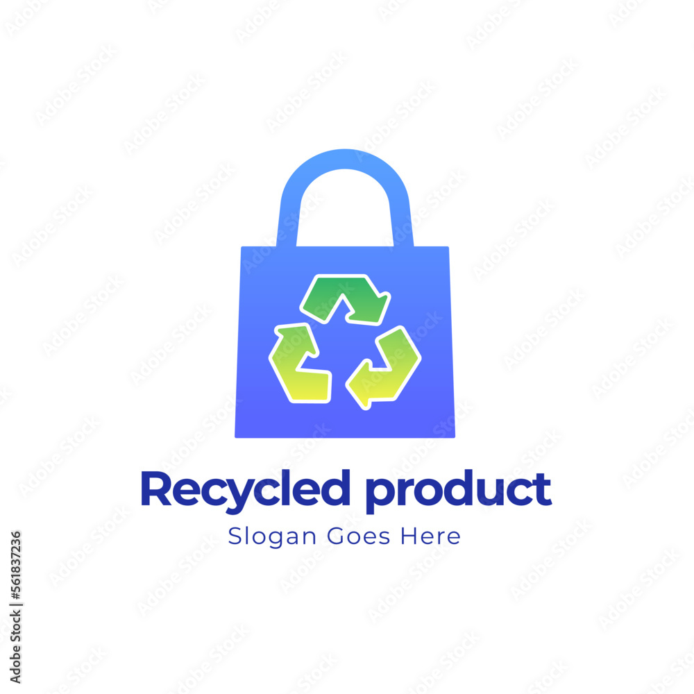 Recycled Product, bag recycle logo vector icon Recycled Product, bag recycle logo vector icon