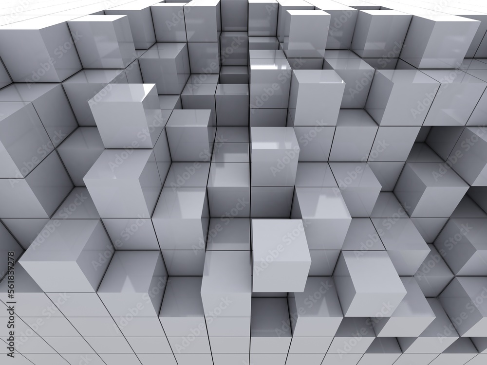 3d illustration of gray cubes 3d illustration of gray cubes