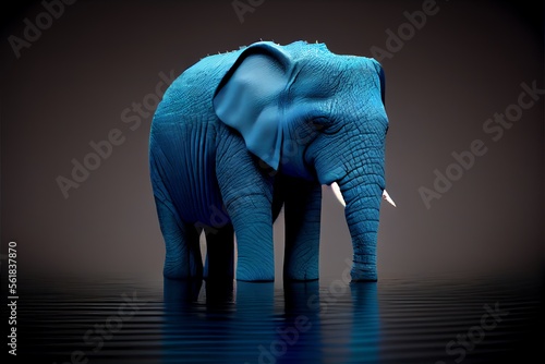 An elephant representing the sadness and depression of Blue Monday.. Generative AI