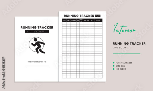 Running Tracker Log Book Kdp Interior Template