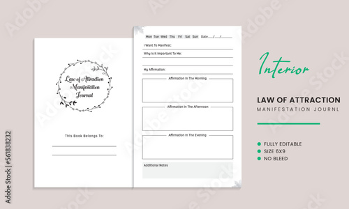 Law of Attraction Manifestation Journal Kdp Interior Template
