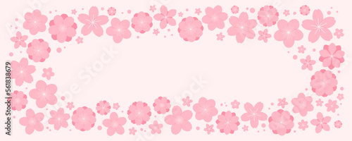 Wallpaper Mural Spring blossoms, blooms, pink flowers frame on white, with copy space. Flat style vector illustration. Abstract geometric design. Concept for seasonal promotion, sale, advertising, poster, banner Torontodigital.ca