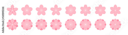 Sakura, cherry, plum, apricot, peach, apple blossoms, flowers, floral design elements collection, clipart set, isolated on white. Flat style vector illustration. Spring promotion sale advertising
