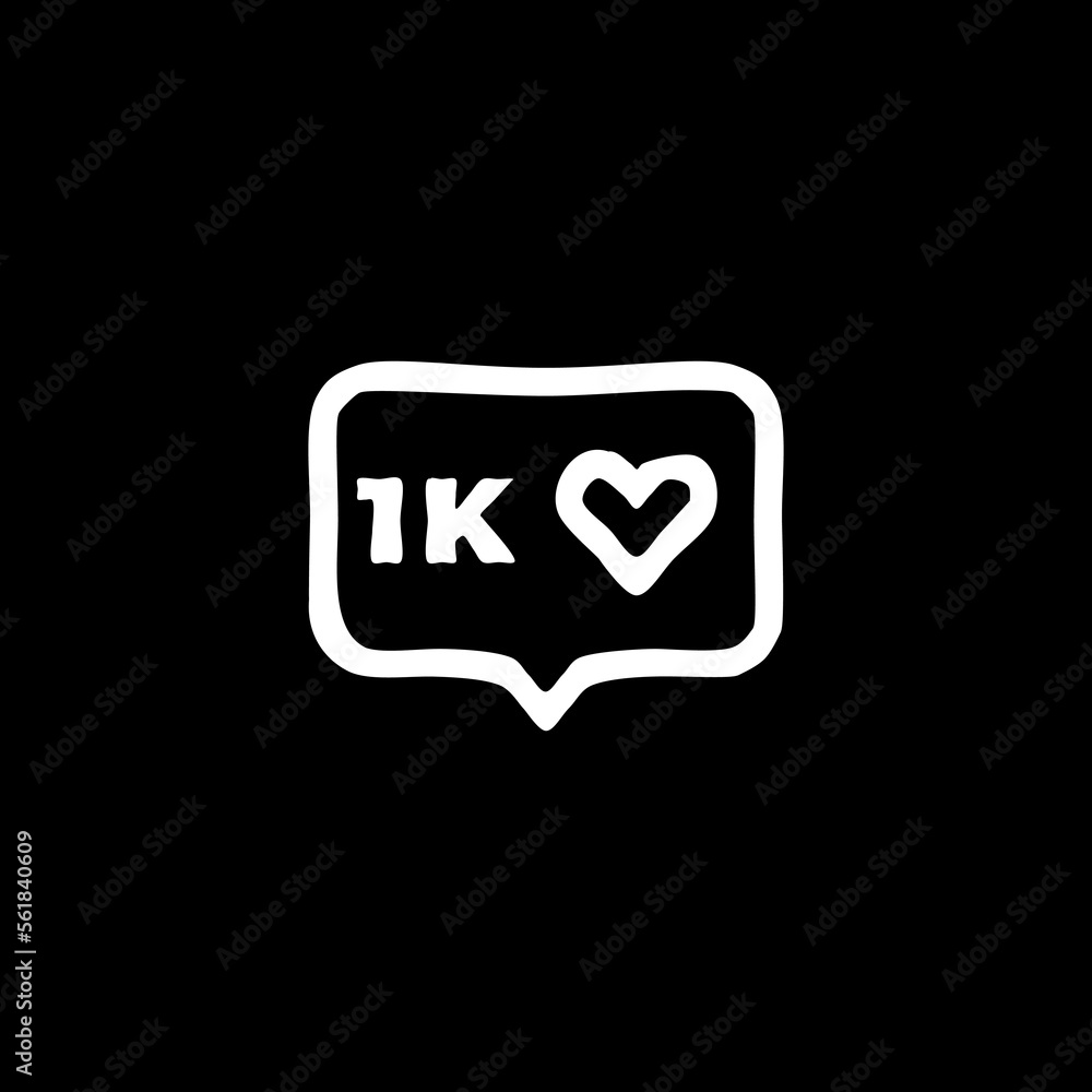 1k celebrate follower icon isolated on black background. 1k celebrate follower icon isolated on black background.