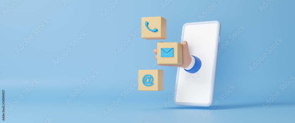 Customer support hotline contact us people connection with cube symbol telephone, email, address. Website page contact us or e-mail marketing concept. customer service call center.copy space.3d render Customer support hotline contact us people connection with cube symbol telephone, email, address. Website page contact us or e-mail marketing concept. customer service call center.copy space.3d render