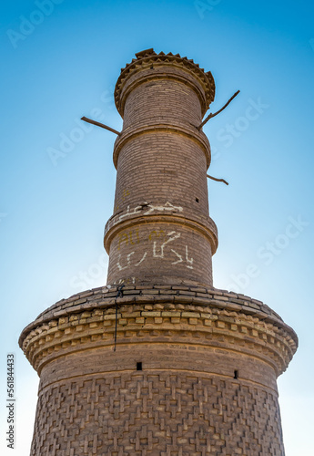 So called shaking minaret in Kharanaq historic town in Yazd Province, Iran photo