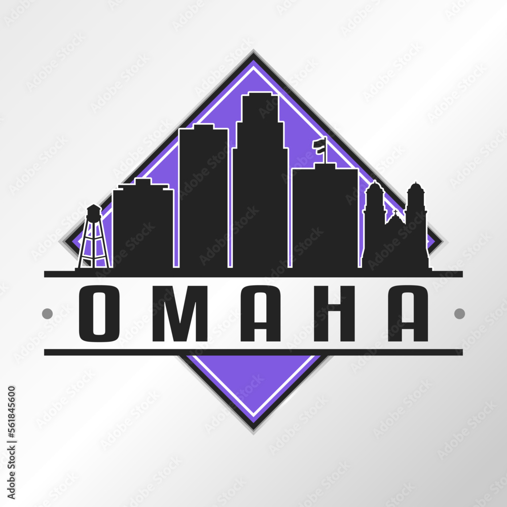 Omaha, NE, USA Skyline Logo. Adventure Landscape Design Vector City Illustration Vector illustration.