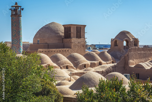 Small domes on a roof of Khan bazaar in Yazd city, Iran photo