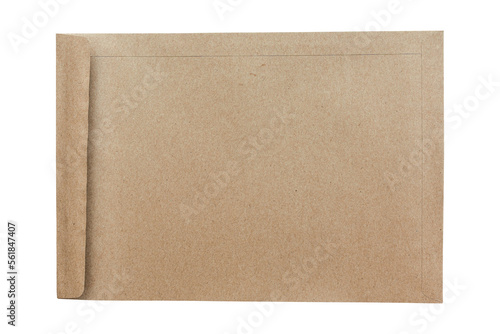 Brown envelope isolated on transparent background PNG file. © banphote