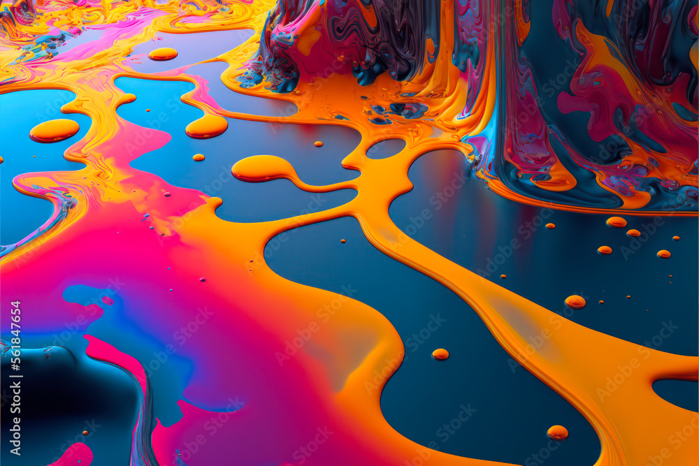 Colorful Liquid Splash Generative AI