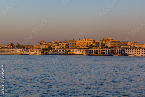 Cruise ships at the river Nile in Luxor, Egypt