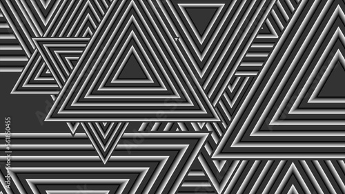 Black white paper triangles abstract tech design