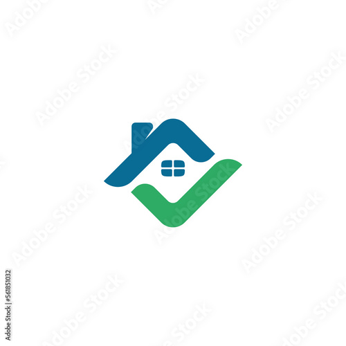 house and tick sign vector symbol design
