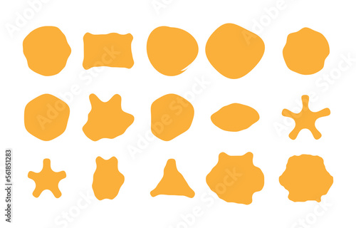 set of popular blob irregular shapes vector design element