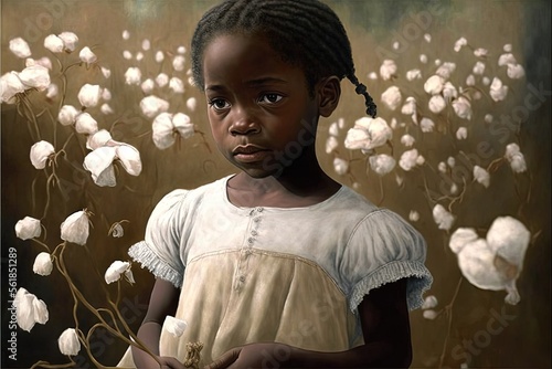 black girl cotton collector generative ai portrait photo