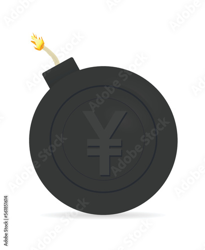 Japan Yen sign bomb. vector