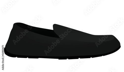 Black summer loafer. vector illustration