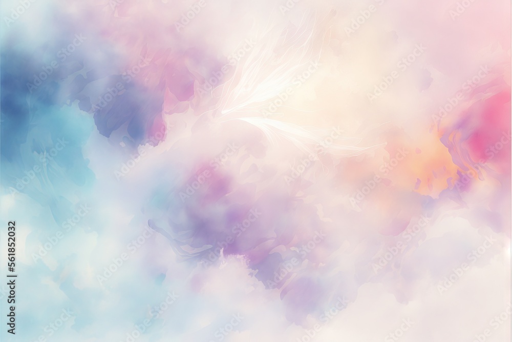  a painting of a sky with clouds and a white bird flying in the sky with a blue sky in the background and a white bird in the foreground with a pink and blue sky. generative ai - obrazy, fototapety, plakaty 