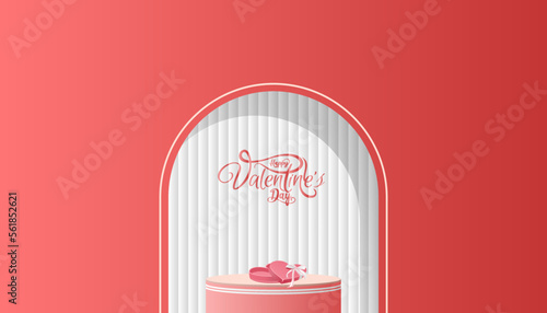 Happy Valentine's Day february 14 Banner Greeting Card with doff colors and elegant graphic design
