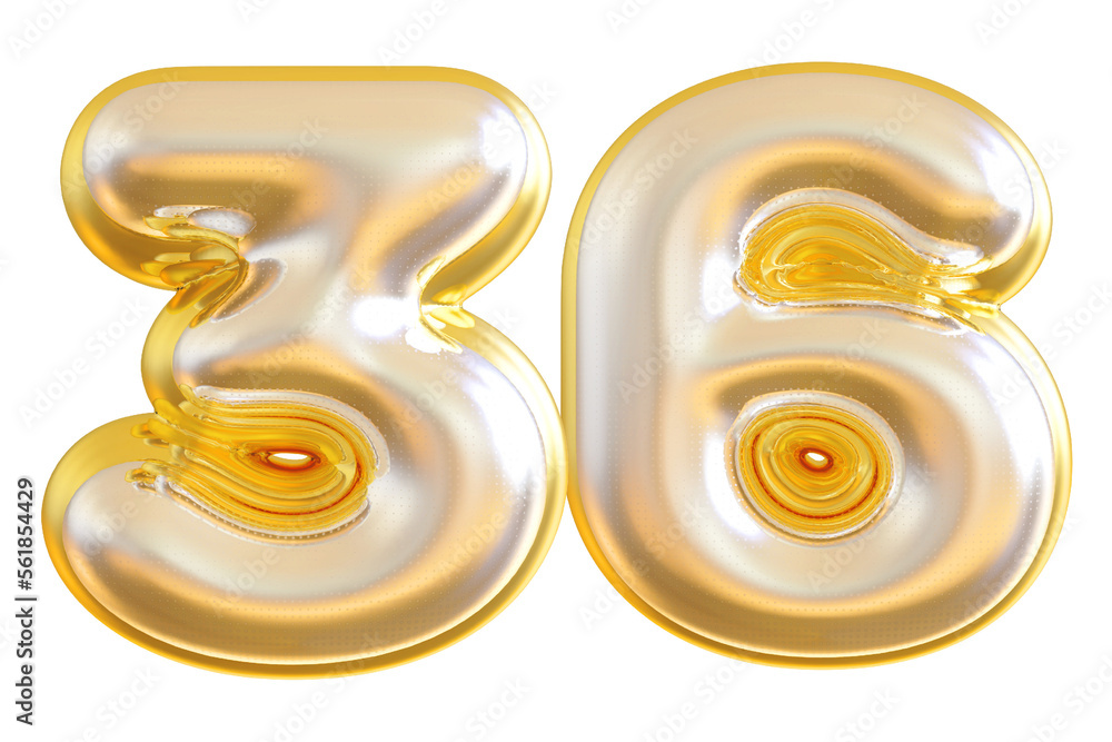 3d gold modern number 36 with generative AI 3d gold modern number 36 with generative AI