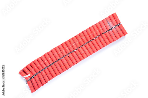 Obraz na płótnie top view firecrackers on a white background