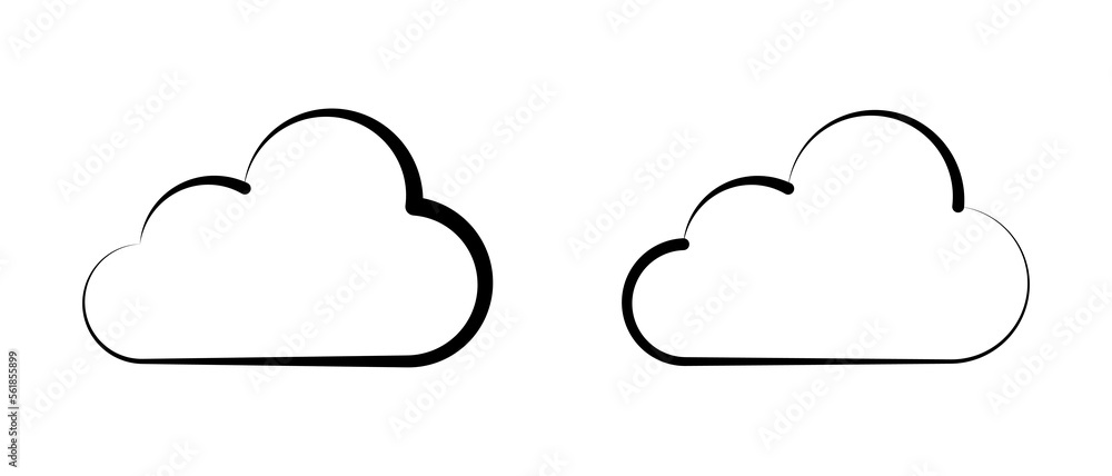 Modern cloud icon symbol. Outline style. Vector illustration