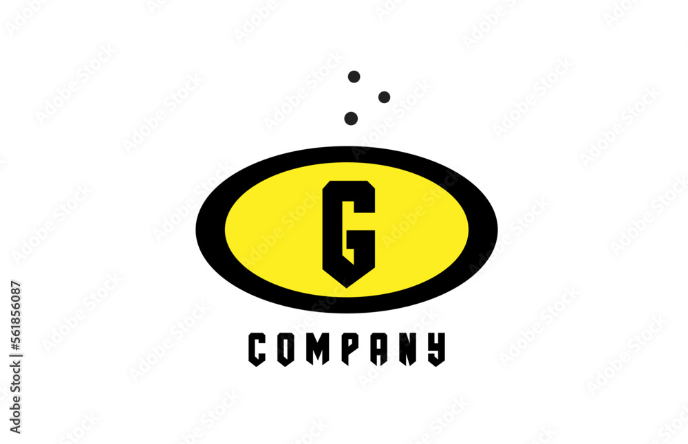 ellipse G alphabet bold letter logo with dots. Creative template design for business and company in yellow and black ellipse G alphabet bold letter logo with dots. Creative template design for business and company in yellow and black