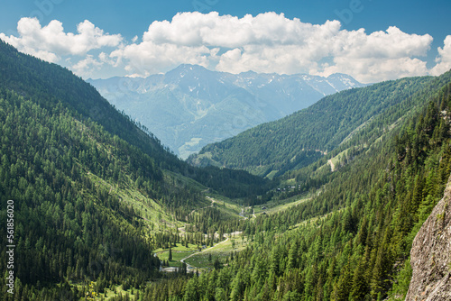 beautiful valley in the high tauern massive looking out to the southwest towards teuchlspitz in the Kreuzeck massive.