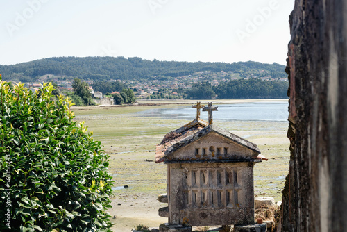 Combarro beach, Horreo in the foreground
