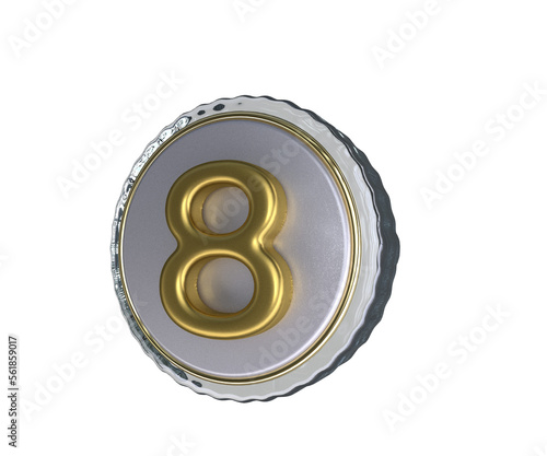 Realistic Lapel Pin with number 8