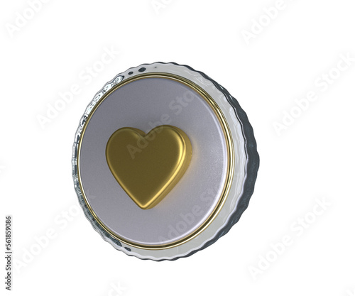 Realistic Lapel Pin with Heart icon