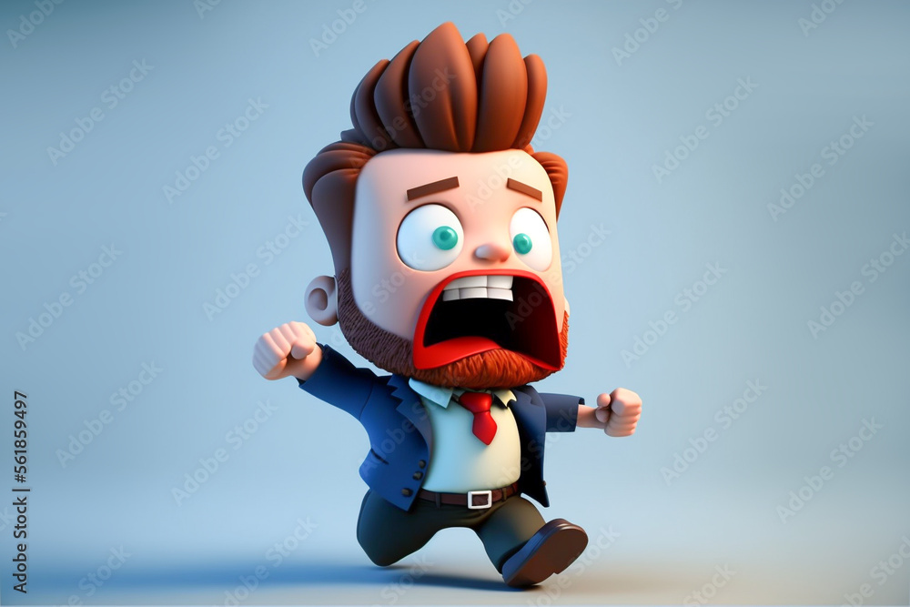 cute business man expression emotion character, AI generate cute business man expression emotion character, AI generate