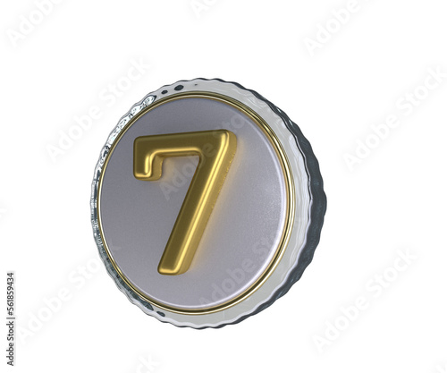 Realistic Lapel Pin with number 7