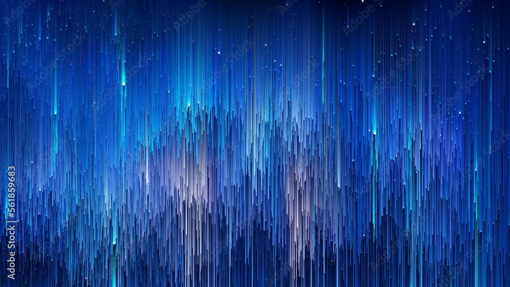 Abstract blue colorful pixel sorting background with small particle