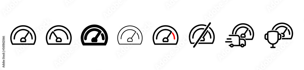 Set of Speedometer line shapes, thin line design