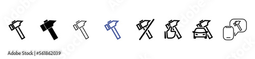 Set of Hammer line shapes, thin line design
