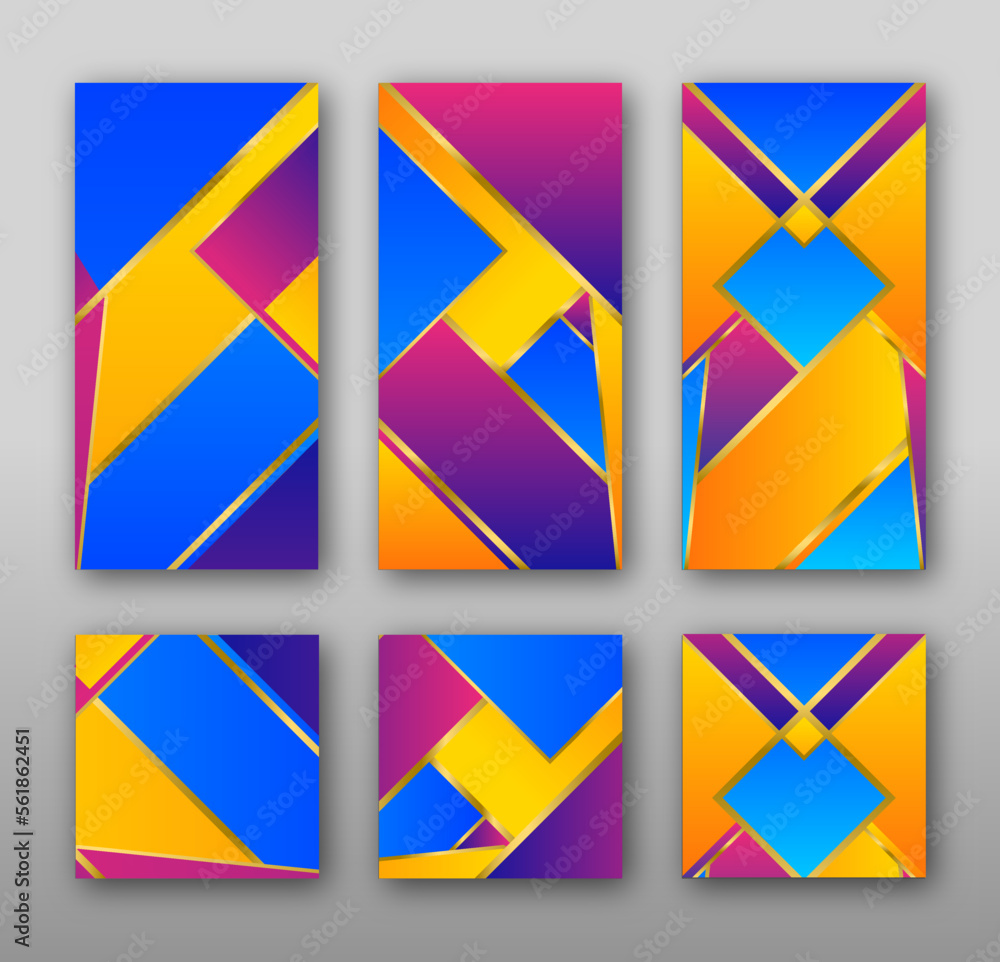Set of banners. Abstract colorful background with shapes. social media templates.