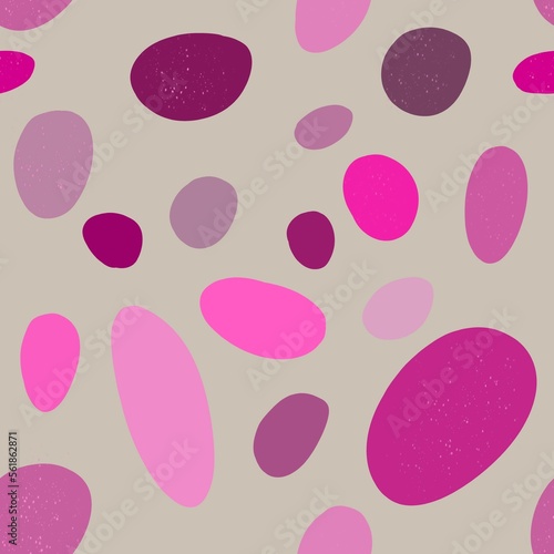 Pattern with decorative pink bolls 