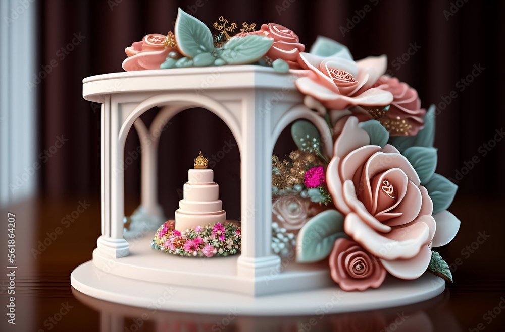 AI Digital Illustration Wedding Flower Arrangement