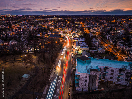 Aerial View Elizabeth New Jersey at night