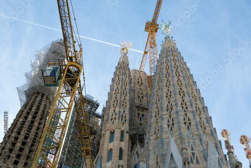 Sagrada Familia, religious building under construction in the city of Barcelona