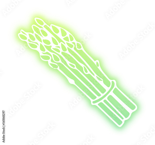 Collection of vegetables doodles neon