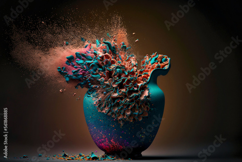Fototapeta An Exploding Ming Vase