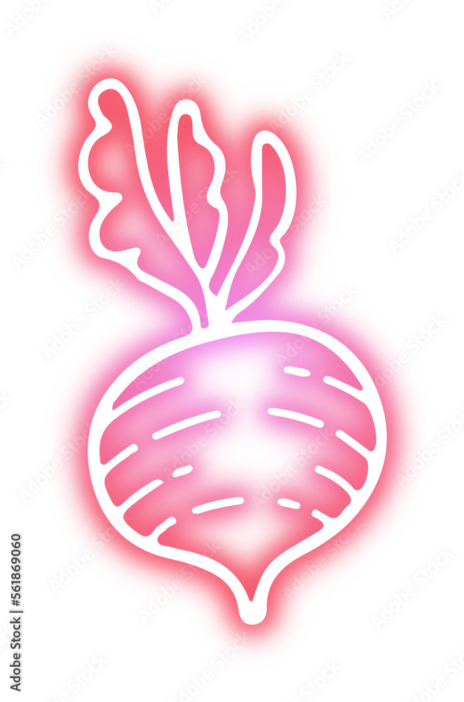 Collection of vegetables doodles neon Collection of vegetables doodles neon