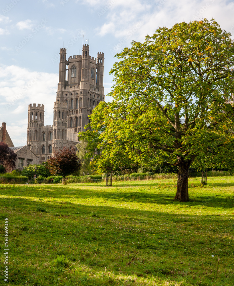 Ely Cathedral, Cambridgeshire, UK, The medieval cathedral in the East Anglian city of Ely, England, also known as the Ship of the Fens.