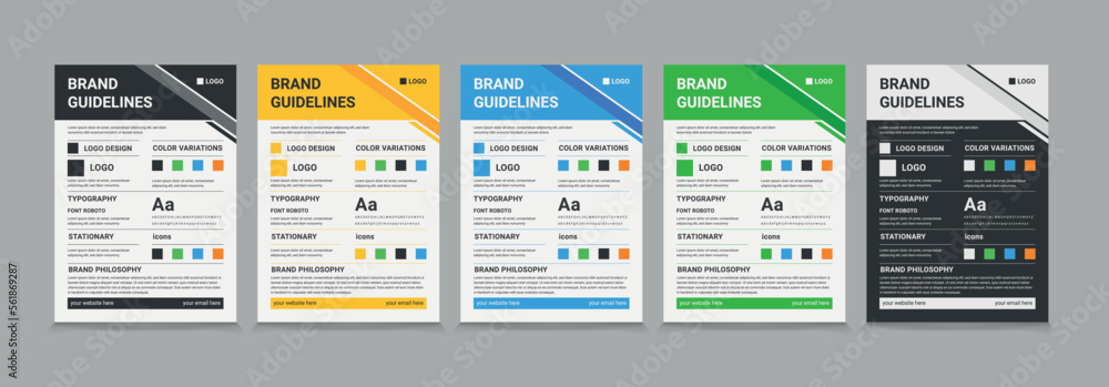 A4 Brand Guidelines poster design, Brand guideline template eps 10 ...